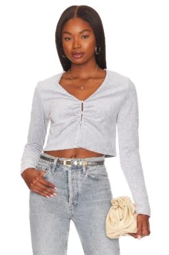 Pearl Button Cardigan Heather