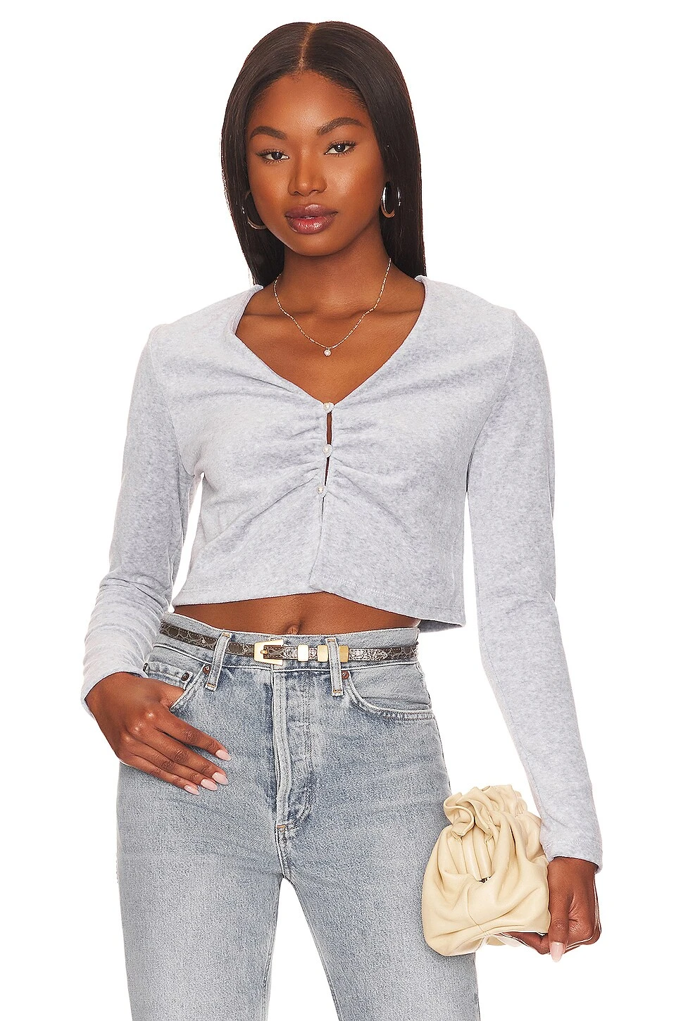 Pearl Button Cardigan Heather 1 Pearl Button Cardigan Heather