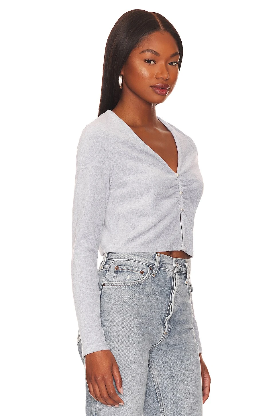 Pearl Button Cardigan Heather 2 Pearl Button Cardigan Heather - Image 2