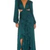 Cutout Plunge Gown Prussian Green