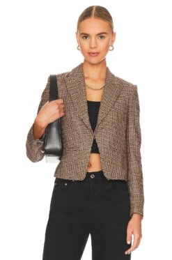 Rag & Bone Bella Blazer Brown Houndstooth