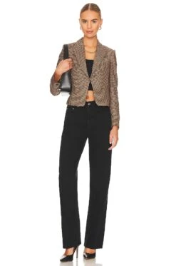 Rag & Bone Bella Blazer Brown Houndstooth -FREE PEOPLE || Nike || Steve Madden Sales Store RGBR WO81 V4