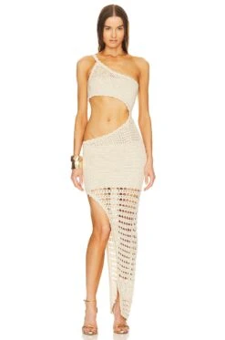 Moretti Dress Ivory & Gold