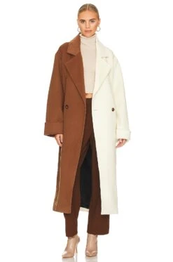 Minka Coat Ivory & Mahogany