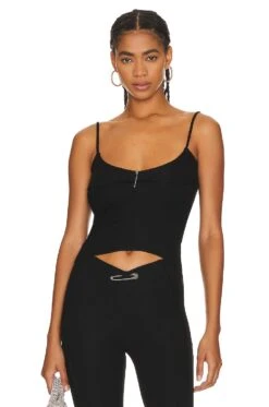 Low Back Double Layer Tank Black