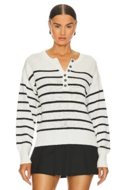 Sanctuary Casual And Chill Sweater Black Stripe