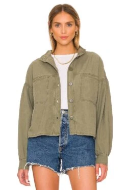 Sanctuary Keystone Shirt Jacket Trail Green