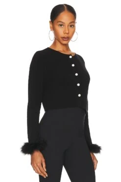 Detachable Feathers Knit Cardigan Black -FREE PEOPLE || Nike || Steve Madden Sales Store SEPE WK1 V3