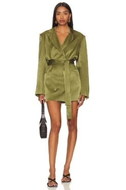 Shona Joy Arienzo Blazer Dress Green Olive