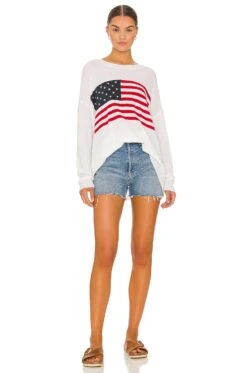 Show Me Your Mumu Woodsy Sweater American Flag Print -FREE PEOPLE || Nike || Steve Madden Sales Store SHOW WK124 V4