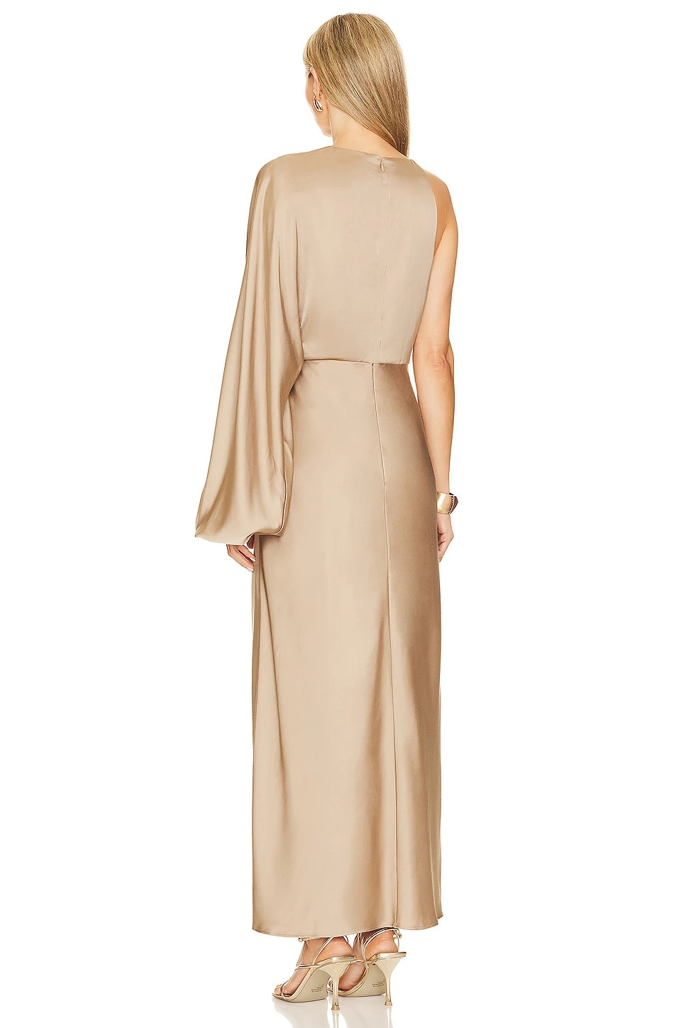 Alessia One Shoulder Dress Latte 3 Alessia One Shoulder Dress Latte - Image 3