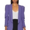 Scrunch Sleeve Longline Blazer Deep Mauve