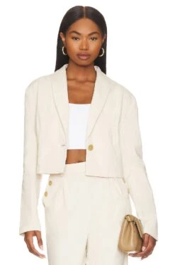 Splendid X Rachelove Cropped Blazer Porcelain
