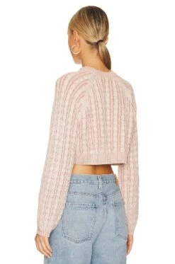 Laney Cropped Pullover White & Light Pink -FREE PEOPLE || Nike || Steve Madden Sales Store TULA WK613 V3