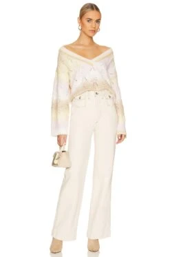 Nedra V Neck Sweater Light Pink Multi -FREE PEOPLE || Nike || Steve Madden Sales Store TULA WK615 V4