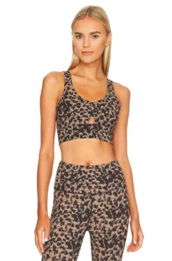 Varley Let's Go Staunton Sports Bra Copper Blurred Animal