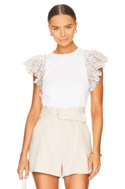 Veronica Beard Juliana Top White & Argan