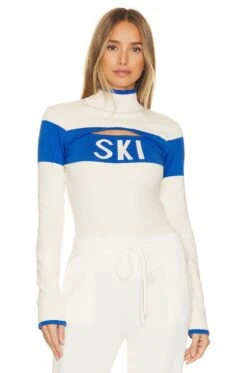 JERSEY CUT OUT SKI Cream & Blue Flame