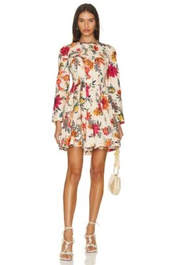 Zimmermann Ginger Mini Dress Ivory Floral